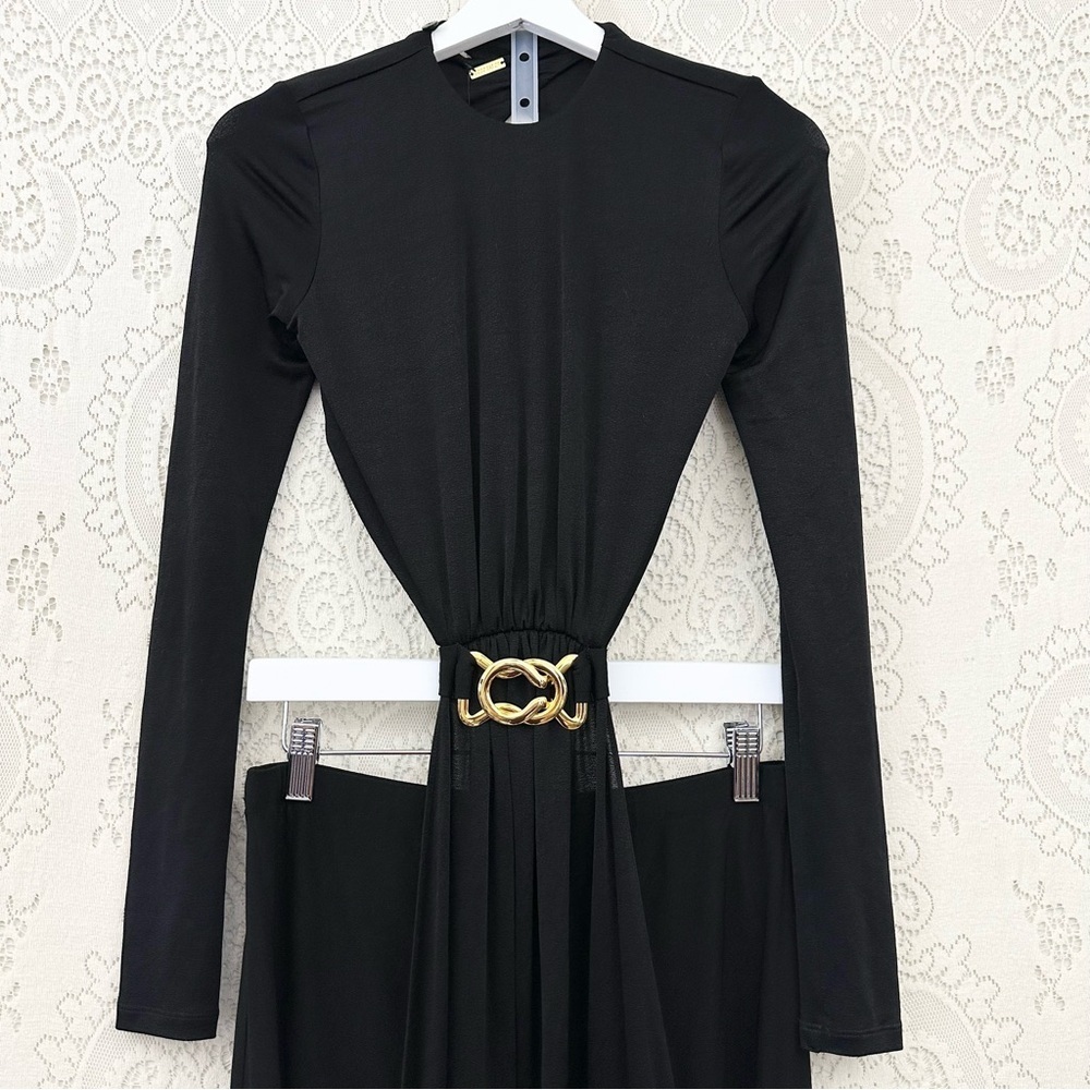 DoDo Bar Or Tina Buckle-Detailed Cutout Crepe Dress - Picture 7 of 16